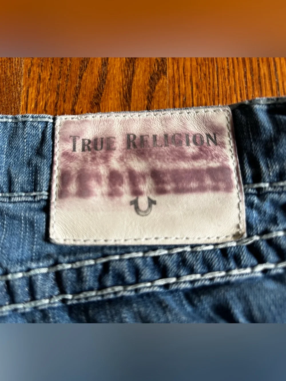 True Religion Ricky Relaxed Straight Denim Shorts Mens 32 Blue Super T Early 2k